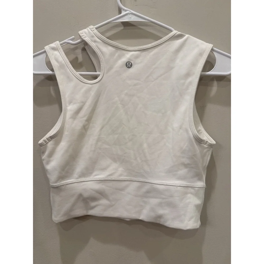 Lululemon Mastered Motion Cropped Tank White Womens Size 6